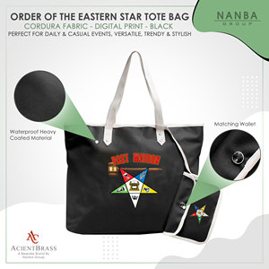 Sac fourre-tout noir de la Star d'Orient (OES) pour anciennes Matrones |   Sac fourre-tout imperméable personnalisé Eastern Star Maroon - Product Image 4