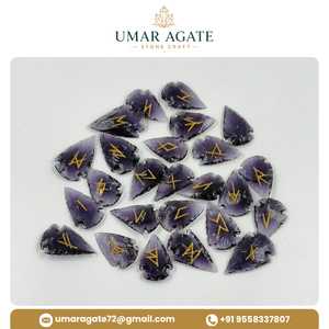 Juego de Runas Talladas en Cristal de Amatista Natural, Runas de Adivinación, Sanación Espiritual y Meditación - Product Image 2