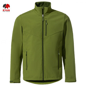 แจ็คเก็ตซอฟต์เชลล์แบบสั่งทำพิเศษสำหรับผู้ชายจาก Ryan Pro Gear ผ้าสวมใส่สบาย ปิดด้วยซิป พร้อมโลโก้แบบกำหนดเอง ดีไซน์ OEM - Product Image 4