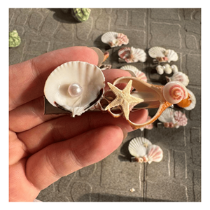 Barrettes à cheveux en coquillages, faites à la main, en résine acétate, accessoires de coiffure tendance pour un look plage, en provenance du Vietnam. - Product Image 6