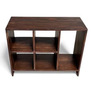 Modern <b>Solid</b> <b>Wood</b> Pierre Jeanneret Style 5 Compartment Storage <b>Bookcase</b> File Rack Walnut Finish Display Shelf Dining Home Office - Product Image 2