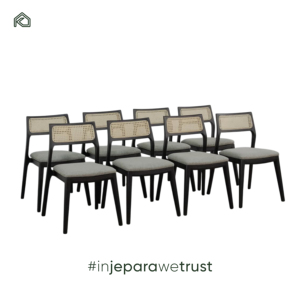 Silla de Comedor Moderna de Madera de Roble Indonesio Negro, Resistente a la Intemperie, para Patio, Jardín, Interior y Exterior - Product Image 6