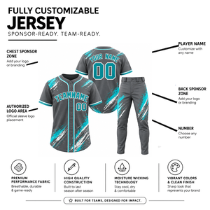 Ensemble de maillots de baseball de qualité supérieure à manches courtes, impression sublimée, polyester respirant, uniforme pour adultes, nom de l'équipe imprimé - Product Image 1