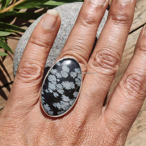 Anillo hecho a mano sólido 925 plateado anillo curativo anillo de cristal grande hecho a mano joyería Bohemia para mamá regalo para ella - Product Image 3