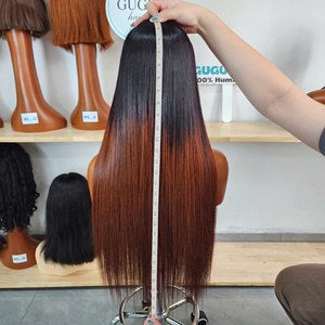 วิกผมเวียดนามแท้ 100% หรูหรา ขนาด 26 นิ้ว ไม่ต้องใช้กาว สีน้ำตาลแบบกำหนดเอง ผมมนุษย์แท้ ผลิตภัณฑ์ดูแลเส้นผมธรรมชาติสำหรับผู้หญิงผิวสี - Product Image 3