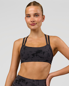 Women's Square Neck Sports Bra With Double Layer Straps <b>Tie</b> <b>Dye</b> Print Medium Support Yoga Fitness Activewear - Product Image 1