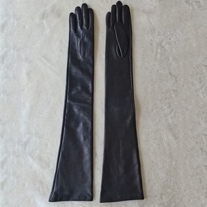 Elegant Black Leather Opera <b>Gloves</b> <b>Long</b> Winter Party Wear Durable Fashion Women's <b>Gloves</b> - Product Image 3