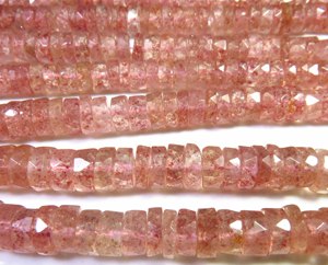 Cuentas de Cuarzo Fresa Natural de Alta Calidad en Forma de Heishi, Hilo de 16 Pulgadas, Gemas Rosas en Forma de Rueda, Disco Plano Facetado de 6mm, Fresa - Product Image 5