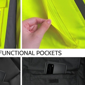 High Visibility Safety Workwear Industrial Work <b>Jacket</b> Reflective Safety Workwear Safety <b>jacket</b> for <b>men</b> - Product Image 6