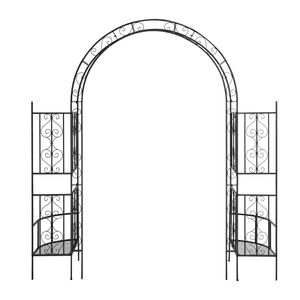 Recinzione Nera a Doppio Arco per Cortile 78x23x83.9cm - Product Image 2