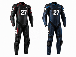 Number Panel One-Piece Leather Motorcycle <b>Suit</b> | Black Blue <b>Red</b> | OEM ODM Manufacturer | Premium Design Quality | Racing Wear - Product Image 5
