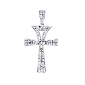 จี้รูปกางเขนแบบกำหนดเองประดับเพชร VVS มอยส์ซาไนต์ เงินแท้ 925 จี้แบบ Iced Out สไตล์ฮิปฮอป จี้สำหรับชาวคริสต์ จี้ทางศาสนา - Product Image 1