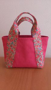 Floral <b>Canvas</b> <b>Tote</b> Bag with Bow Decoration Women Casual Daily Use 100% Cotton Two Handles Eco Friendly Reusable - Product Image 3