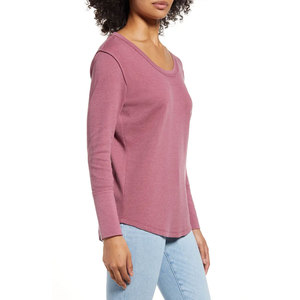 T-shirt pour femme de qualité supérieure, manches longues, col rond, été, 100% coton, écologique, séchage rapide, respirant, coupe ample - Product Image 3