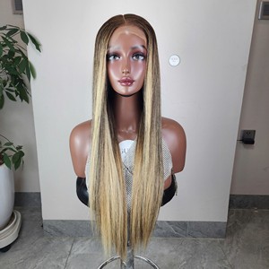Peluca de Cabello Virgen Vietnamita Liso Extremo con Cierre 5x5 de Encaje Transparente, Doble Trama, con Mechas, Talla Mediana, Precio Mayorista - Product Image 2