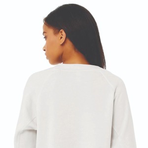 Sweat-shirt blanc tendance pour femme, col rond, manches longues, en coton tricoté, couleur unie, décontracté, pour l'automne, fournisseur OEM - Product Image 3