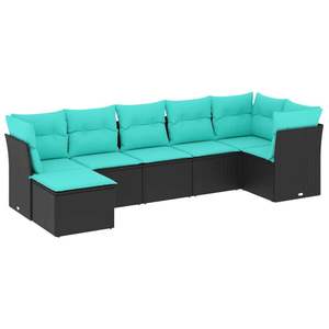 Ensemble de canapés de jardin noir et bleu - Product Image 2