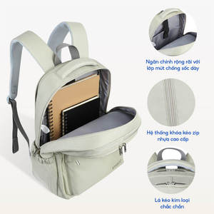Sac à dos pour ordinateur portable SAKOS en polyester, design personnalisé, poignée souple, antivol, antichoc, étanche, port USB, fermeture éclair, idéal pour les voyages - Product Image 4