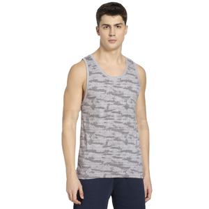 Débardeur à col en O pour hommes, gilet de gymnastique en microfibre respirant et confortable pour les sports et les entraînements, impression numérique - Product Image 1