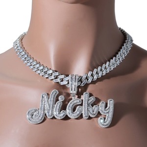 New Arrival Baguette Custom Name Iced Out Moissanite Diamond Pendant 925 Silver Luxury Hip Hop Letter Pendant - Product Image 2