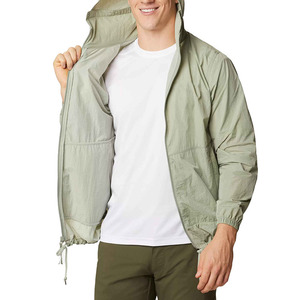 Chaqueta Ligera con Capucha para Hombre, Resistente al Viento, Color Sólido, Corte Casual, Exterior de Poliéster, para Primavera, Estilo Pullover de Manga Regular - Product Image 6