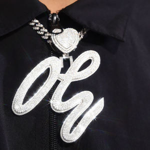 Colgante con Letra OG, Chapado en Rodio, Aleación con Micro Pavé de Cristal, Unisex, Estilo Hiphop, Joyería de Moda - Product Image 2