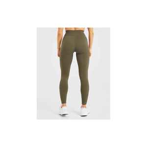 High Waist <b>Olive</b> <b>Green</b> <b>Leggings</b> Full Length Seamless Knitted Sporty Stretch Breathable Comfortable Women's Activewear - Product Image 3