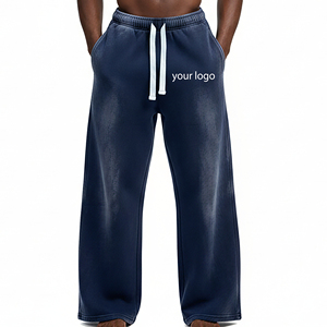 New Arrival Customized Color And Sized Printed Logo Jogger Best Selling Sun Faded Logo Wear Men's Pants Washed Trouser - Product Image 1