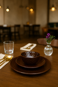 Modern Rustic Brown Dinner <b>Plate</b> Handcrafted Textured <b>Ceramic</b> Serving <b>Plate</b> Top Quality - Product Image 4