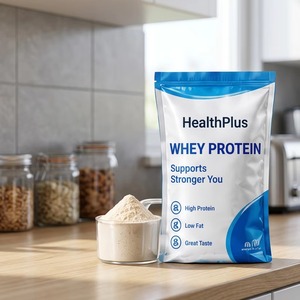 Sac en PVC pour poudre de protéines, imprimé en sérigraphie personnalisée KFLEX, refermable, emballage alimentaire pour suppléments de poudre de lactosérum - Product Image 3