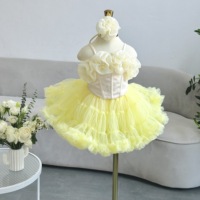 Ensemble Princesse Fille 59 Pièces : Haut en Satin, Jupe Tutu en Tulle Doux, Nœud Élastique Grand Format – Robe de Soirée – Vente en Gros Usine OEM