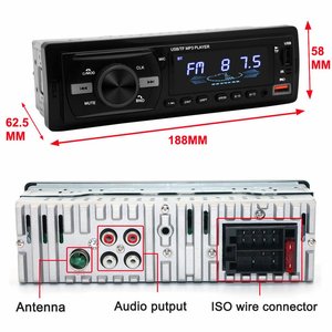 เครื่องเล่นดีวีดีติดรถยนต์ 12V แบบ 1 DIN พร้อมช่องเสียบ USB, TF, MP3, วิทยุสเตอริโอ FM, บลูทูธ, AUX, SD, รีโมทคอนโทรล และช่องเสียบ USB สำหรับแผงหน้าปัด - Product Image 6