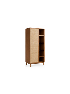 Minimalist <b>Wardrobe</b> Hinged Slab Door 4 Shelves Wood Material Freestanding Bedroom Furniture Modern Design - Product Image 4