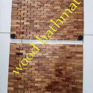 Tapis de bain antidérapant en teck 100 % original, fait main, de qualité supérieure, écologique, motif géométrique, pour salon et chambre à coucher – Offre Spéciale - Product Image 4