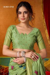 Sari de Seda de Última Moda, Atractivo y Espectacular, con Diseño Impreso, Fabricante de la India a Precio de Mayoreo - Product Image 4