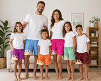 Özel Tasarım Beyzbol Yaşam Tarzı 101 Dondurma Desenli Şortlar Anne ve Ben Aile Eşleşen Hızlı Kuruyan Nefes Alabilen Polyester/Pamuk Yazlık Toplu