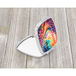 Espejo de maquillaje de viaje compacto Snapdragon colorido regalo de diseño de mano plegable para mujeres y niñas - Product Image 2