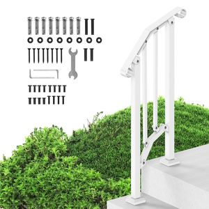 Arco retrò bianco 1-2 corrimano a gradini per esterni anziani - Product Image 1