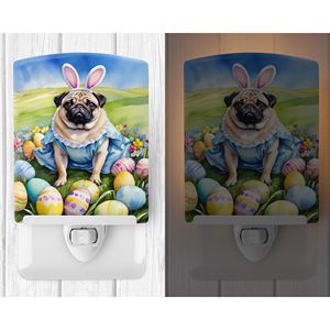 ไฟกลางคืนเซรามิกลายล่าไข่อีสเตอร์ปั๊กใหม่ขนาดกะทัดรัด6x4x3หลากสีสำหรับห้องนอนห้องโถงห้องครัวของตกแต่งงานปาร์ตี้ - Product Image 2