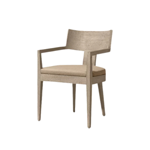 Modern Outdoor Dining Chair Teak Frame Curved Backrest Tapered Legs <b>Foam</b> Cushion Mid Century Design Comfortable <b>Seating</b> - Product Image 1