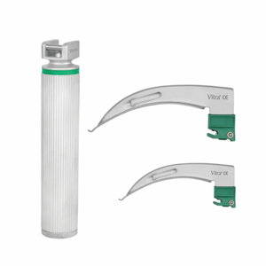 Hojas de Laringoscopio Desechables/de Un Solo Uso |   Set de Laringoscopio de Fibra Óptica Pediátrico y para Adultos |   Juego de 4 cuchillas con mango - Product Image 1