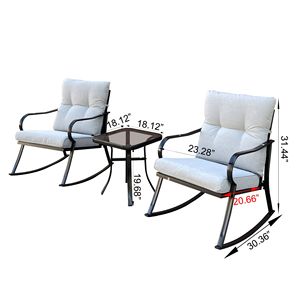 Off-White Rocker <b>Set</b> with Chair and <b>Teapot</b> for Patio Furniture - Product Image 4