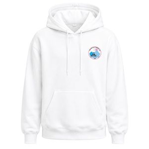 Sweat-shirt à capuche brodé avec écusson blanc Jack & Jill, en molleton à manches longues avec poche avant et cordon de serrage - Product Image 1