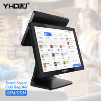 Caisse enregistreuse électronique tactile YHDAA 15 pouces Windows Android, certifiée CE RoHS FCC, tout-en-un, pour supermarché, système de point de vente