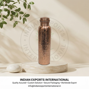 กระติกน้ำทองแดงตีขึ้นรูปด้วยมือคุณภาพพรีเมียม จาก Indian exports international (ทองแดงบริสุทธิ์รับรองมาตรฐาน) - Product Image 1