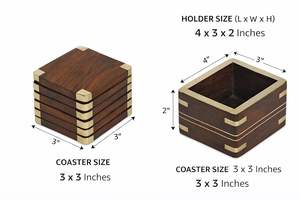 Wooden <b>Drink</b> <b>Coasters</b> with Holder Durable Wood Table <b>Coasters</b> for Tea Cups Coffee Mugs Beer Cans Water Glasses - Product Image 6