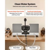 Machine à polir les pierres de 6 pouces 220V, 2/5 CV, 1800 tr/min, avec meules diamantées en résine, lampe LED et siphon d'eau