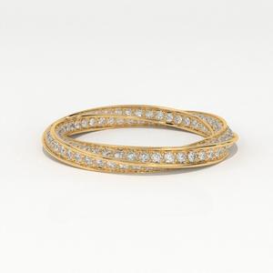 Anillo de Eternidad Aarinya con Diamantes Pavé en Forma de Mobius, Chapado en Oro Amarillo, Blanco y Rosa de 9K, Diseño de Gancho, Anillo de Lujo para Mujer, para Bodas y Fiestas - Product Image 2