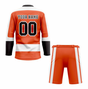 Uniforme de Hockey sobre Hielo para Hombre, Jersey de Manga Larga con Cuello en V y Pantalones Cortos con Cinturón, Impresión Sublimada, Absorbe la Humedad, Corte Atlético - Product Image 3