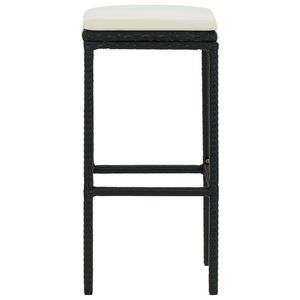 Set of 4 Cream White and <b>Black</b> <b>Bar</b> <b>Stools</b> - Product Image 4